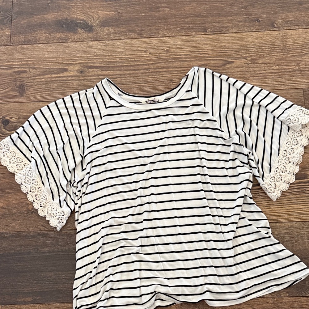 Harper Black and White Striped Top
